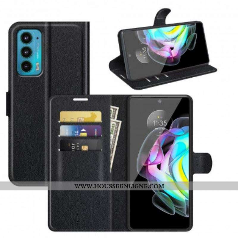 Housse Motorola Edge 20 Effet Litchi Classique