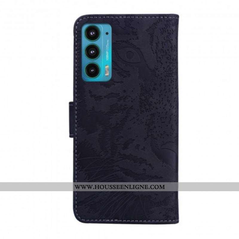 Housse Motorola Edge 20 Empreinte Face de Tigre