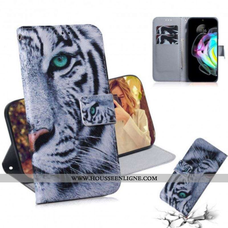 Housse Motorola Edge 20 Face de Tigre