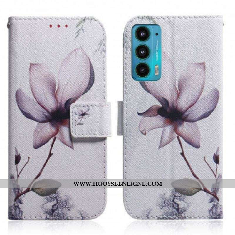 Housse Motorola Edge 20 Fleur Vieux Rose
