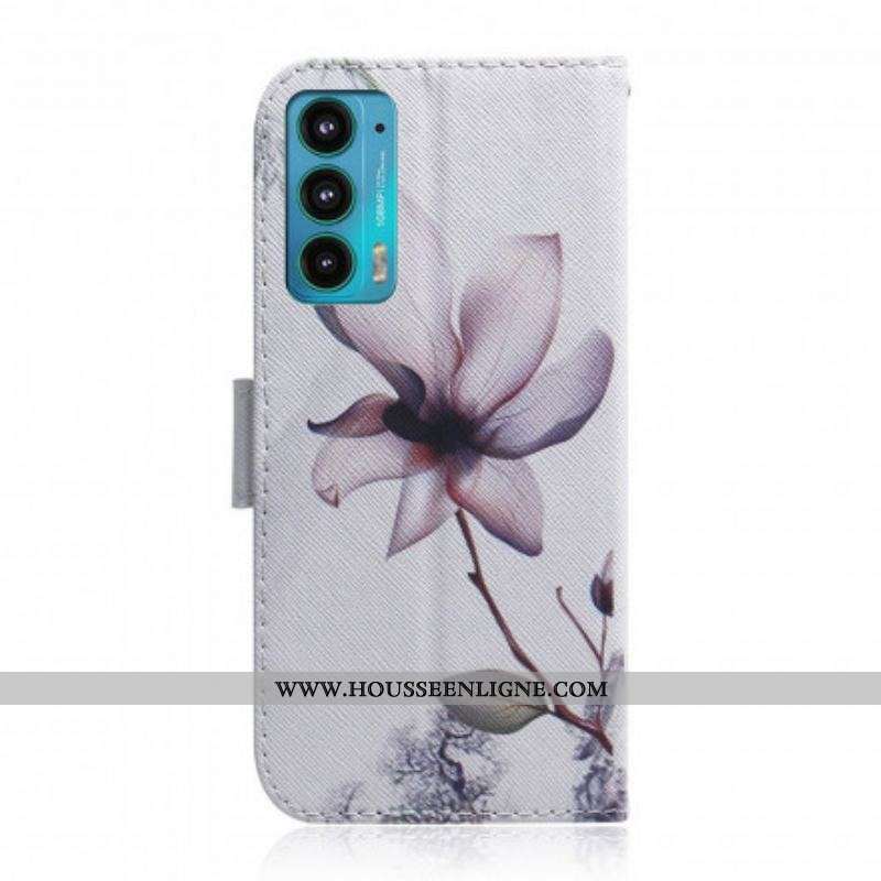Housse Motorola Edge 20 Fleur Vieux Rose