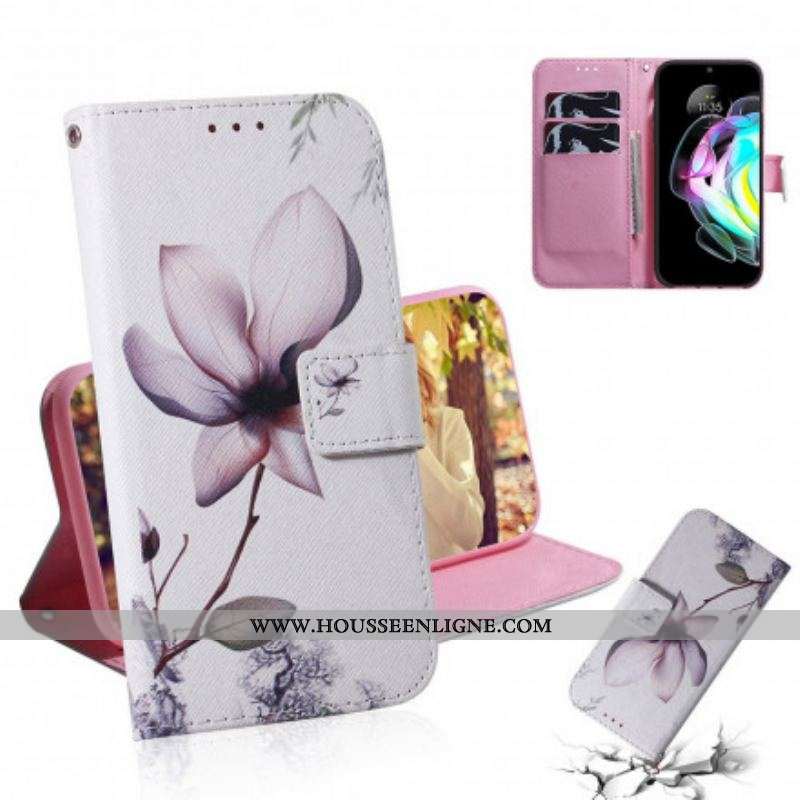Housse Motorola Edge 20 Fleur Vieux Rose