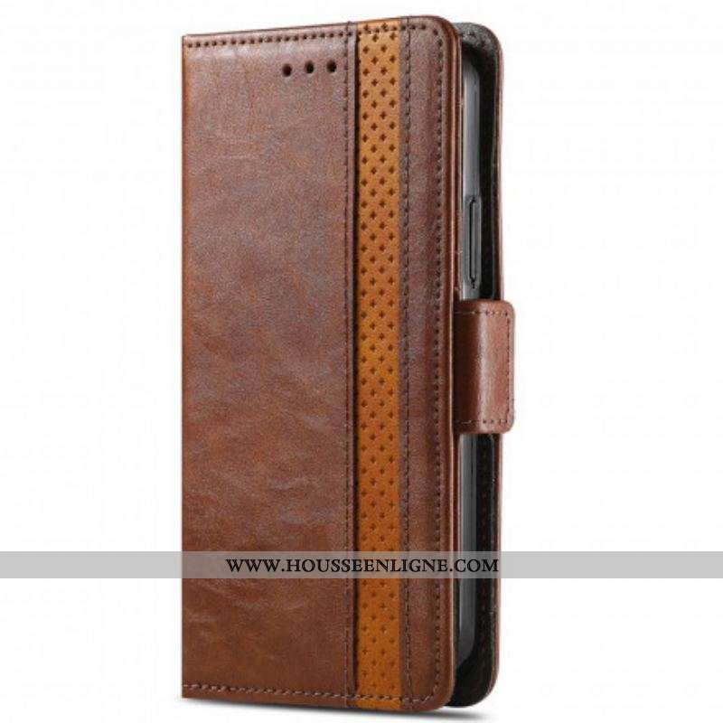 Housse Motorola Edge 20 Lite Bicolore Double Fermoir
