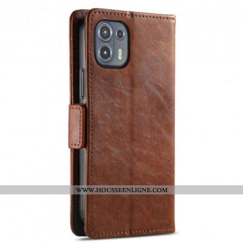 Housse Motorola Edge 20 Lite Bicolore Double Fermoir