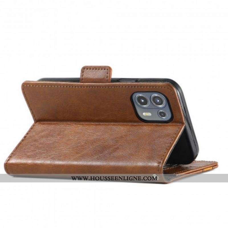 Housse Motorola Edge 20 Lite Bicolore Double Fermoir