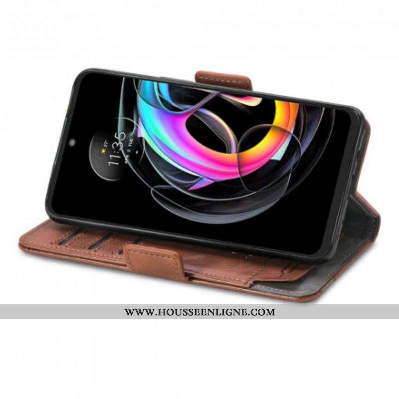 Housse Motorola Edge 20 Lite Bicolore Double Fermoir
