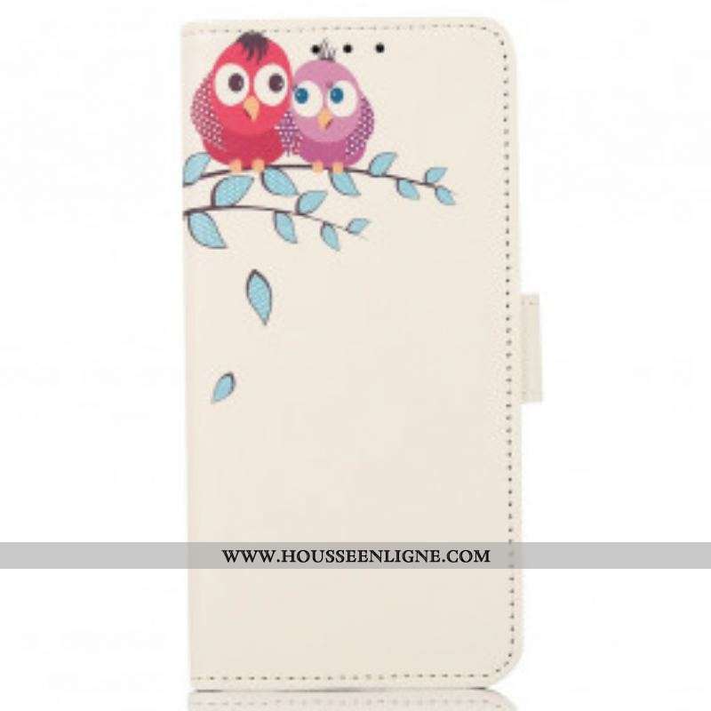 Housse Motorola Edge 20 Lite Couple De Hiboux Sur l'Arbre
