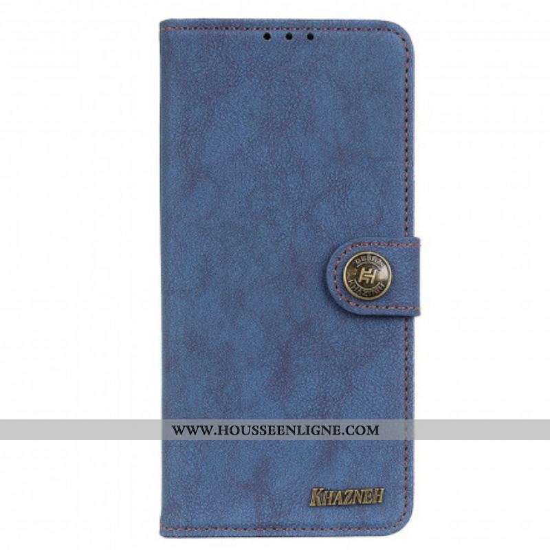 Housse Motorola Edge 20 Lite Cuir Fendu Rétro KHAZNEH