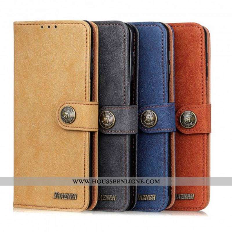 Housse Motorola Edge 20 Lite Cuir Fendu Rétro KHAZNEH