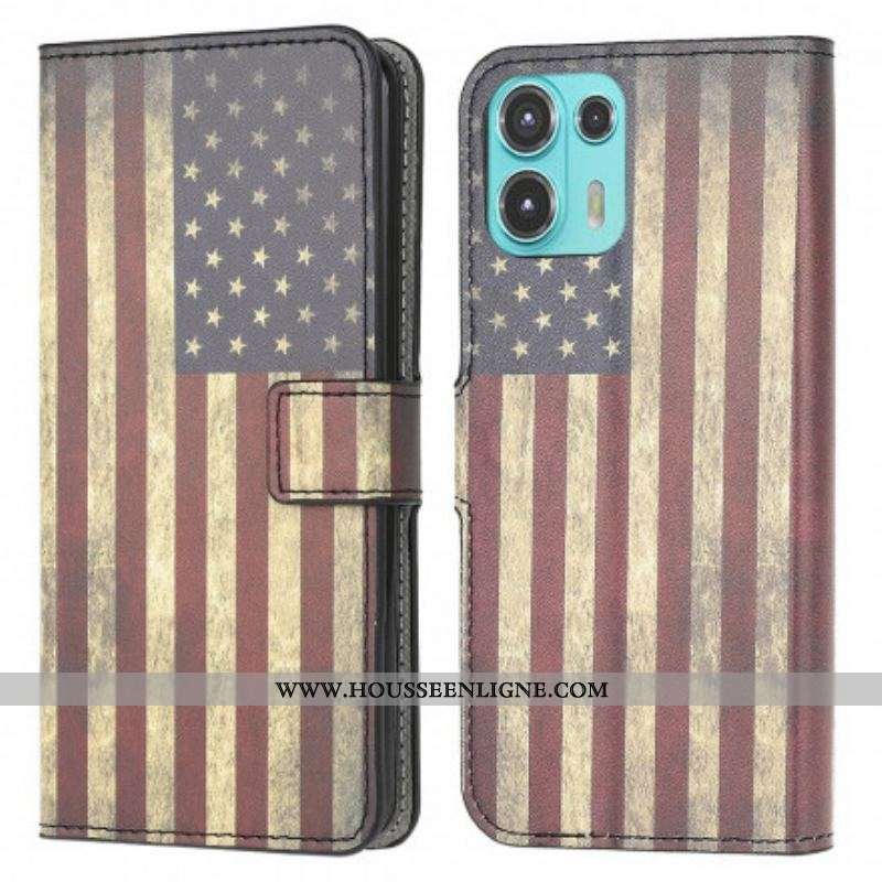 Housse Motorola Edge 20 Lite Drapeau Américain