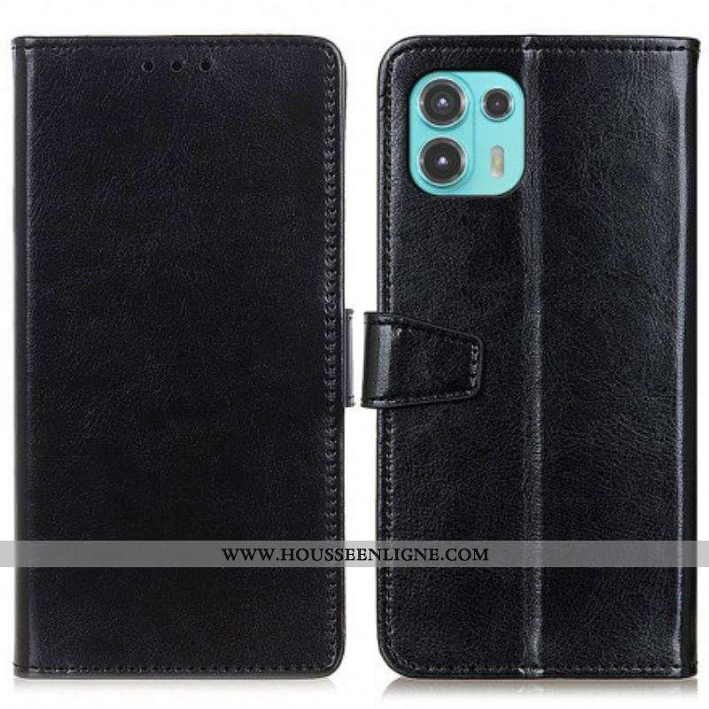 Housse Motorola Edge 20 Lite Effet Cuir Brillant Simple