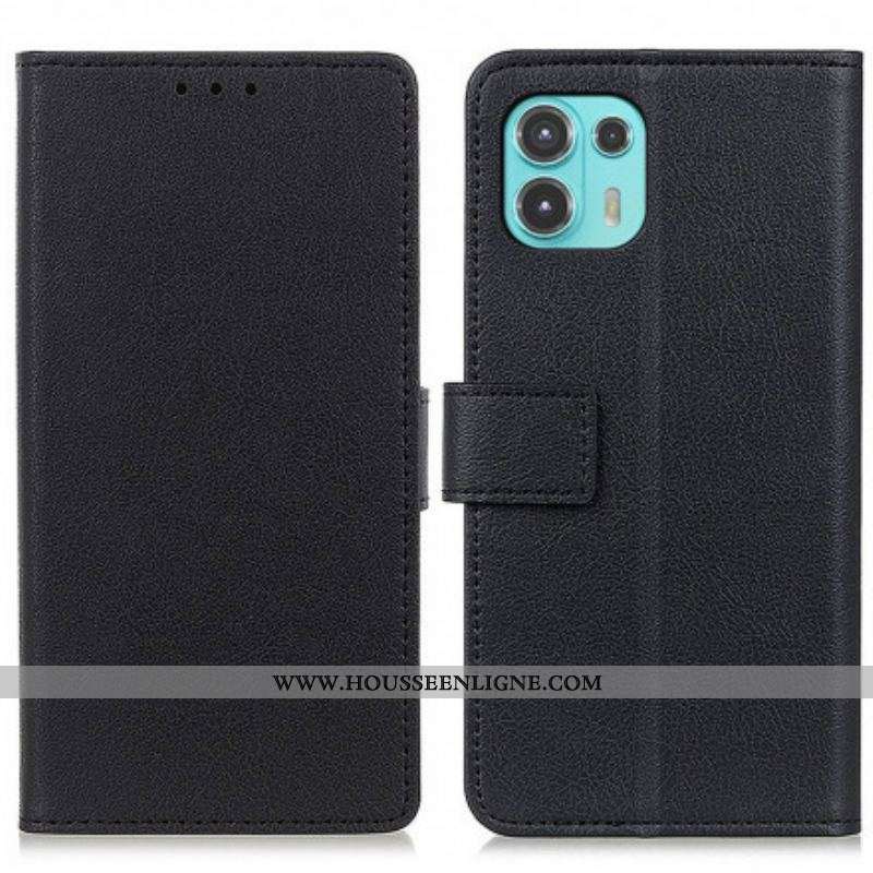 Housse Motorola Edge 20 Lite Effet Cuir Classique