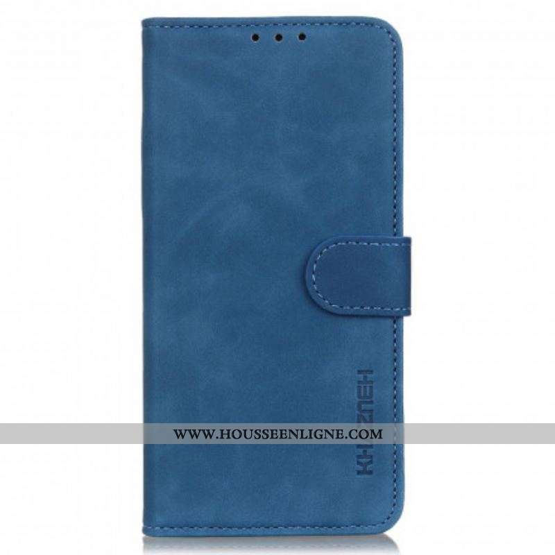 Housse Motorola Edge 20 Lite Effet Cuir Vintage KHAZNEH