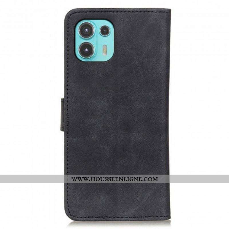 Housse Motorola Edge 20 Lite Effet Cuir Vintage KHAZNEH