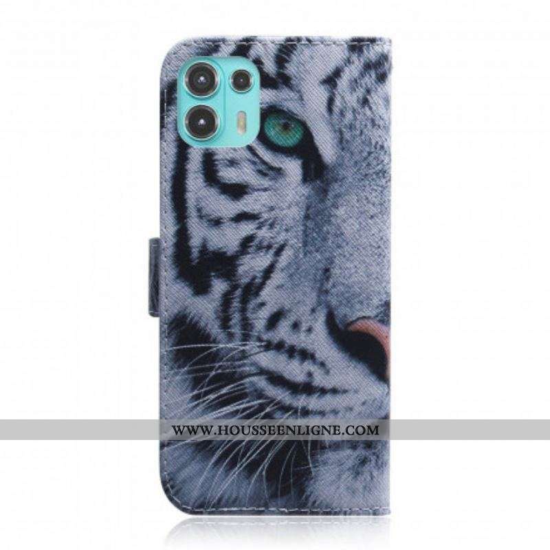 Housse Motorola Edge 20 Lite Face de Tigre