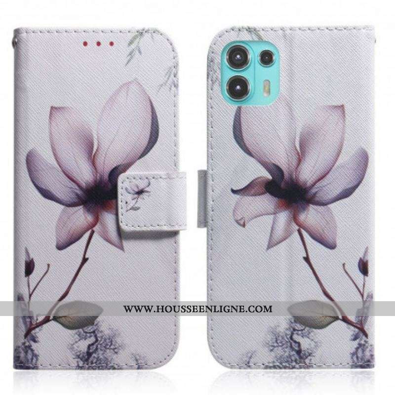 Housse Motorola Edge 20 Lite Fleur Vieux Rose