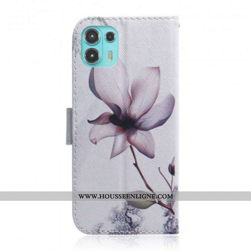 Housse Motorola Edge 20 Lite Fleur Vieux Rose