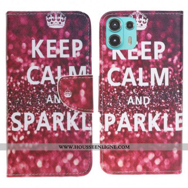 Housse Motorola Edge 20 Lite Keep Calm and Sparkle