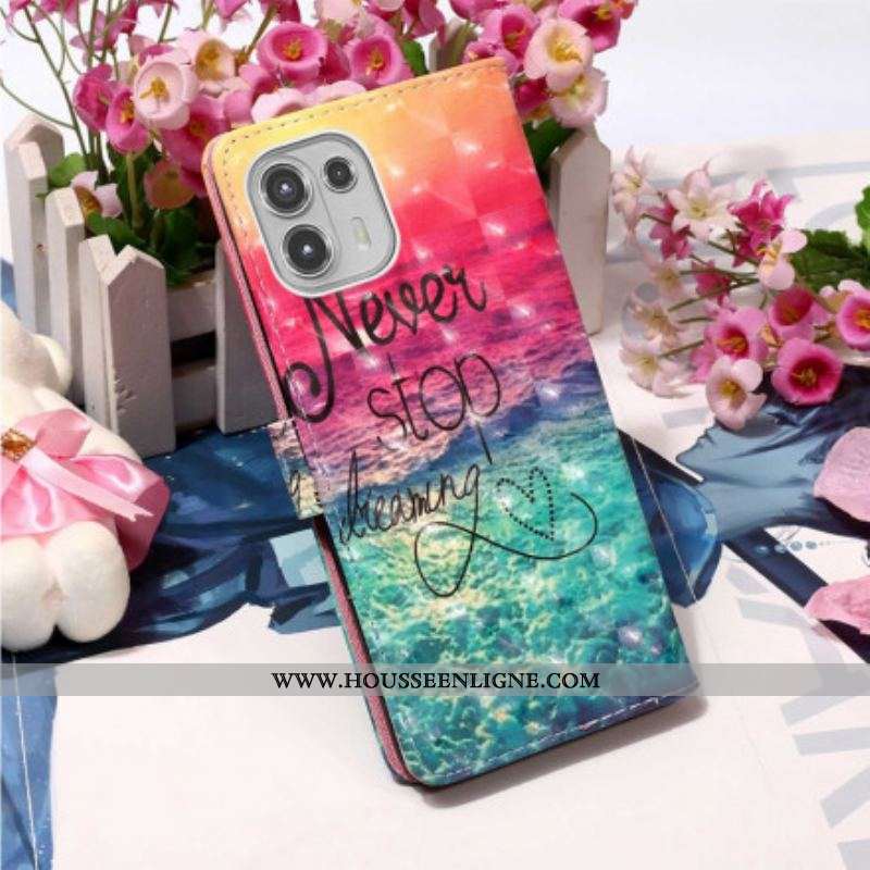 Housse Motorola Edge 20 Lite Never Stop Dreaming
