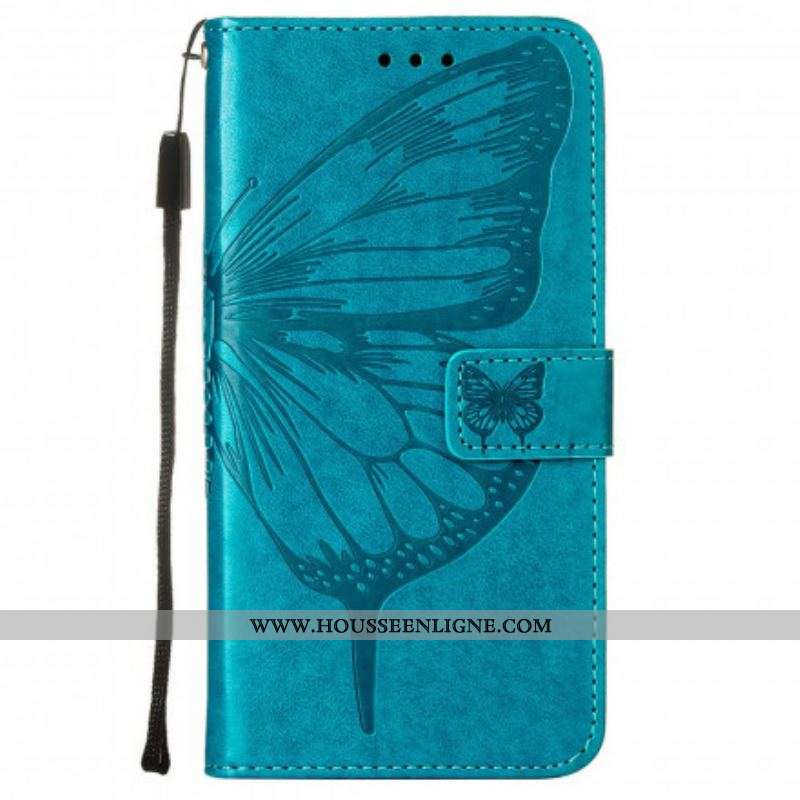 Housse Motorola Edge 20 Lite Papillon Design avec Lanière