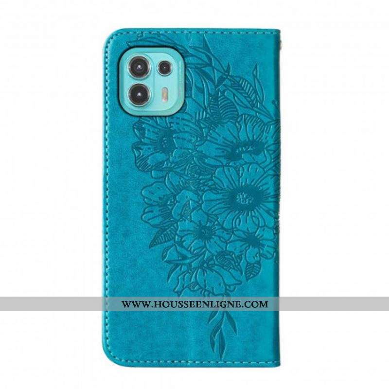 Housse Motorola Edge 20 Lite Papillon Design avec Lanière