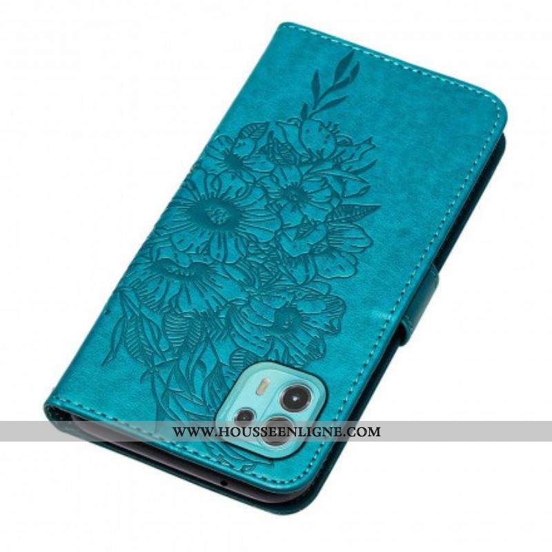 Housse Motorola Edge 20 Lite Papillon Design avec Lanière
