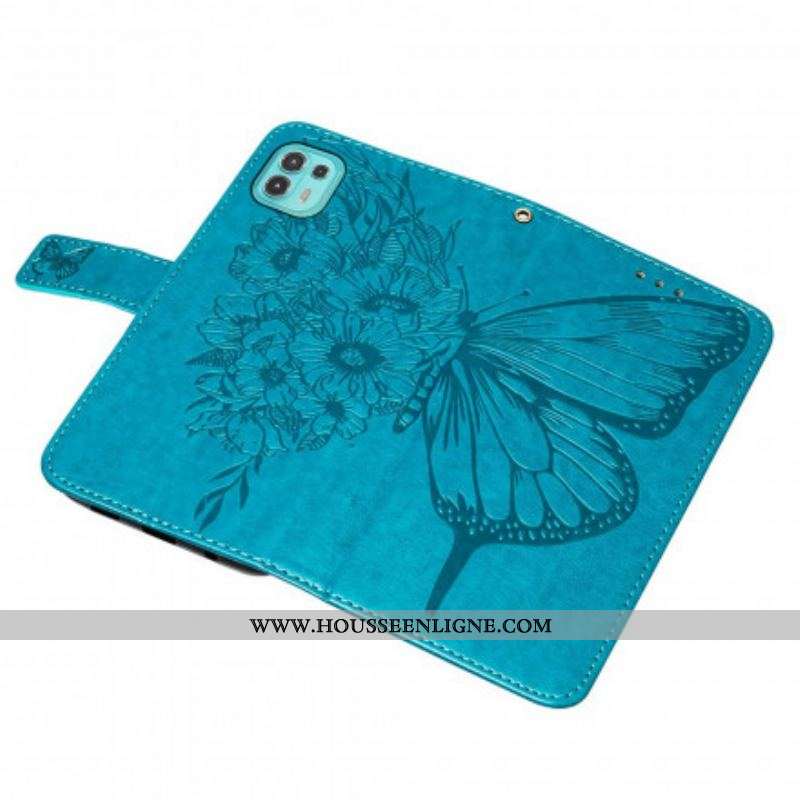 Housse Motorola Edge 20 Lite Papillon Design avec Lanière