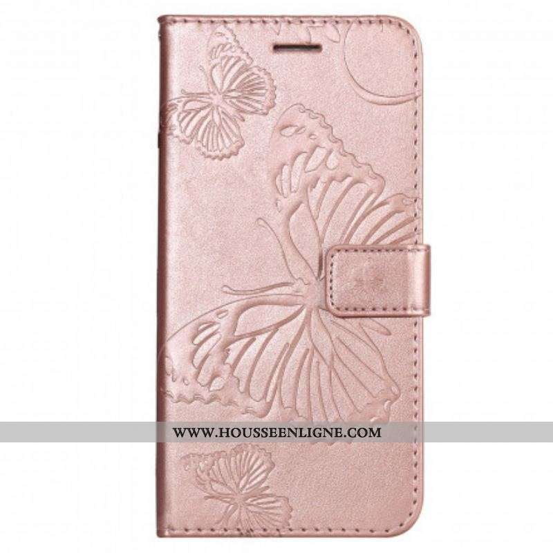 Housse Motorola Edge 20 Lite Papillons Géants à Lanière