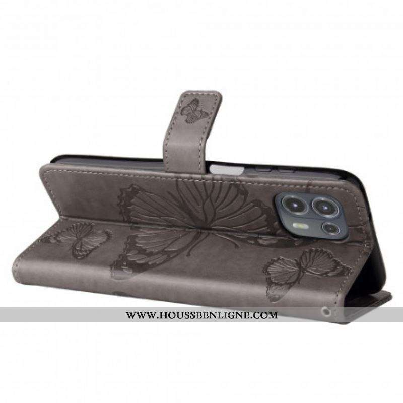 Housse Motorola Edge 20 Lite Papillons Géants à Lanière