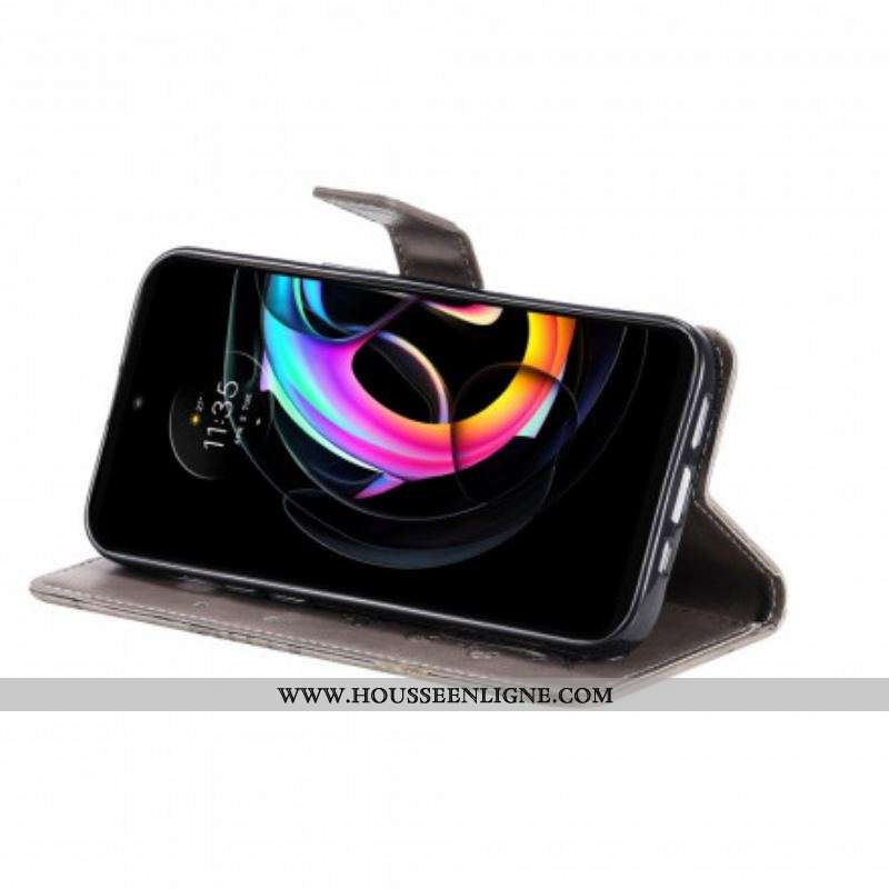 Housse Motorola Edge 20 Lite Papillons Géants à Lanière
