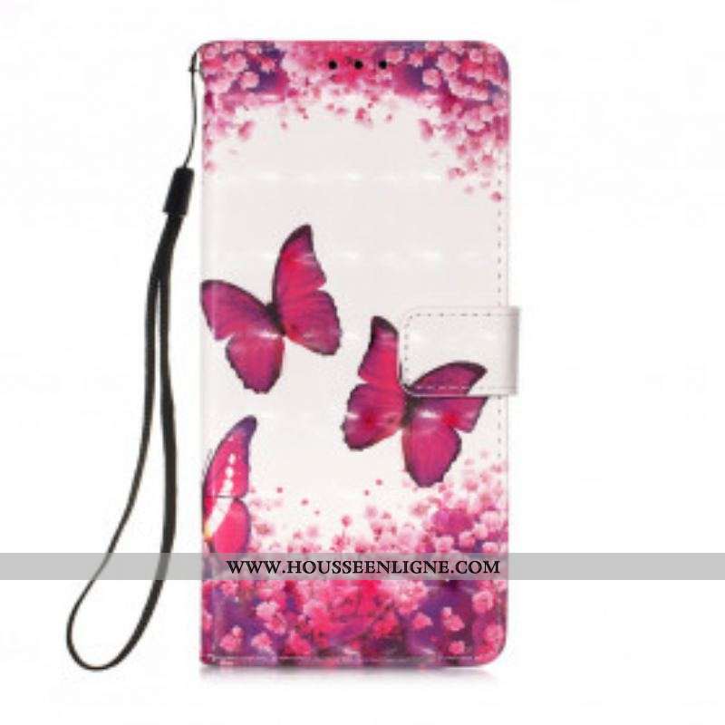 Housse Motorola Edge 20 Lite Papillons Rouges
