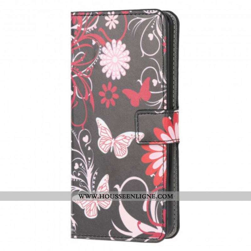 Housse Motorola Edge 20 Lite Papillons et Fleurs