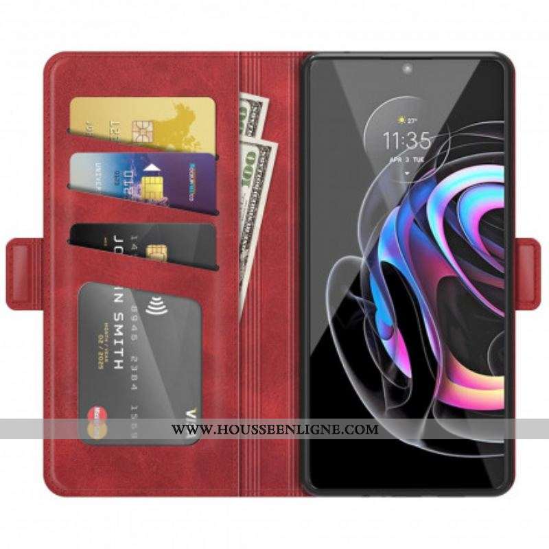 Housse Motorola Edge 20 Lite Rabat Double Classique