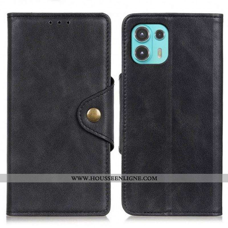 Housse Motorola Edge 20 Lite Simili Cuir Bouton
