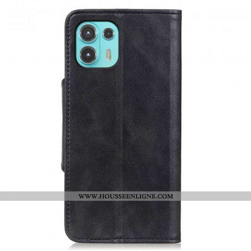 Housse Motorola Edge 20 Lite Simili Cuir Bouton