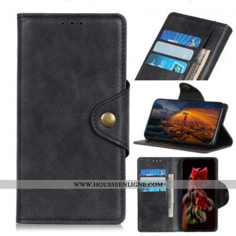 Housse Motorola Edge 20 Lite Simili Cuir Bouton