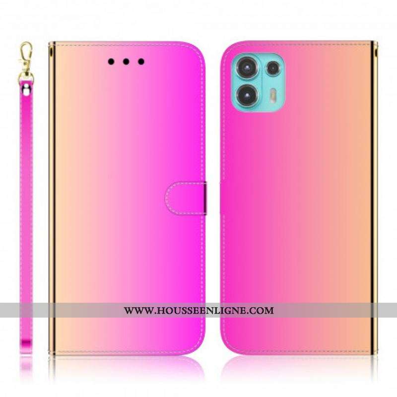 Housse Motorola Edge 20 Lite Simili Cuir Couverture Miroir