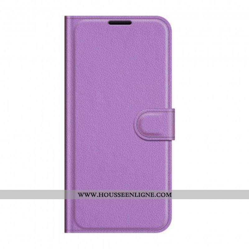 Housse Motorola Edge 20 Lite Simili Cuir Litchi Classique