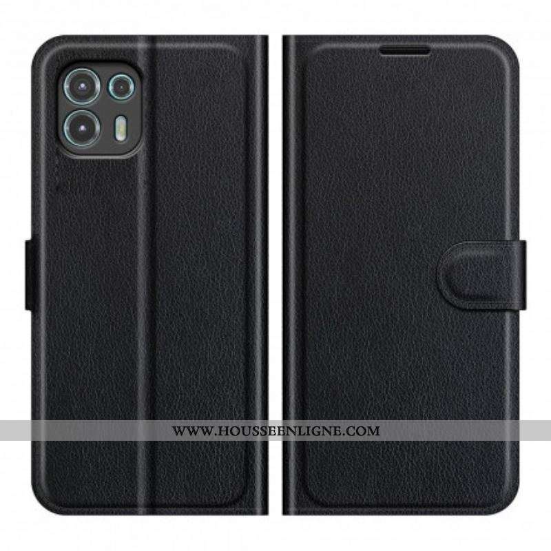 Housse Motorola Edge 20 Lite Simili Cuir Litchi Classique
