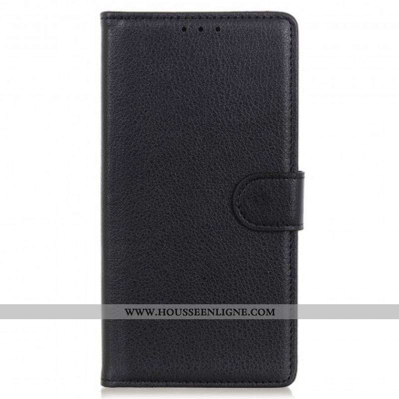 Housse Motorola Edge 20 Lite Simili Cuir Litchi Traditionnel