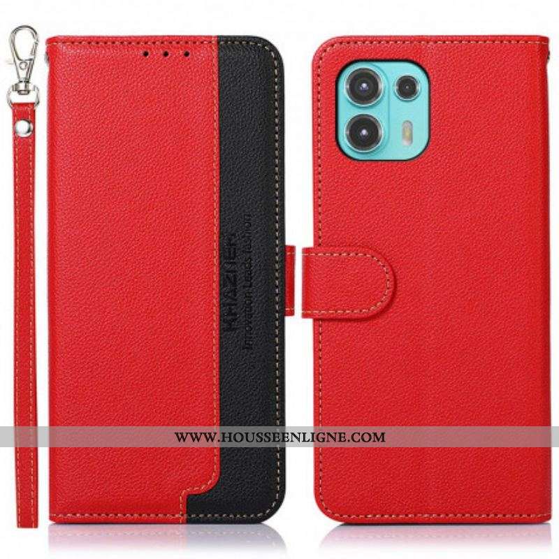 Housse Motorola Edge 20 Lite Style Litchi RFID KHAZNEH
