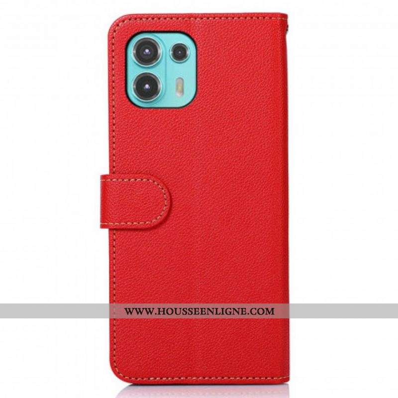 Housse Motorola Edge 20 Lite Style Litchi RFID KHAZNEH