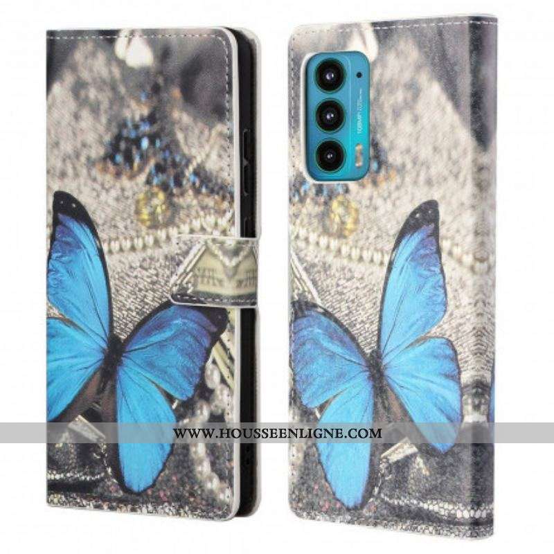 Housse Motorola Edge 20 Papillon Bleu