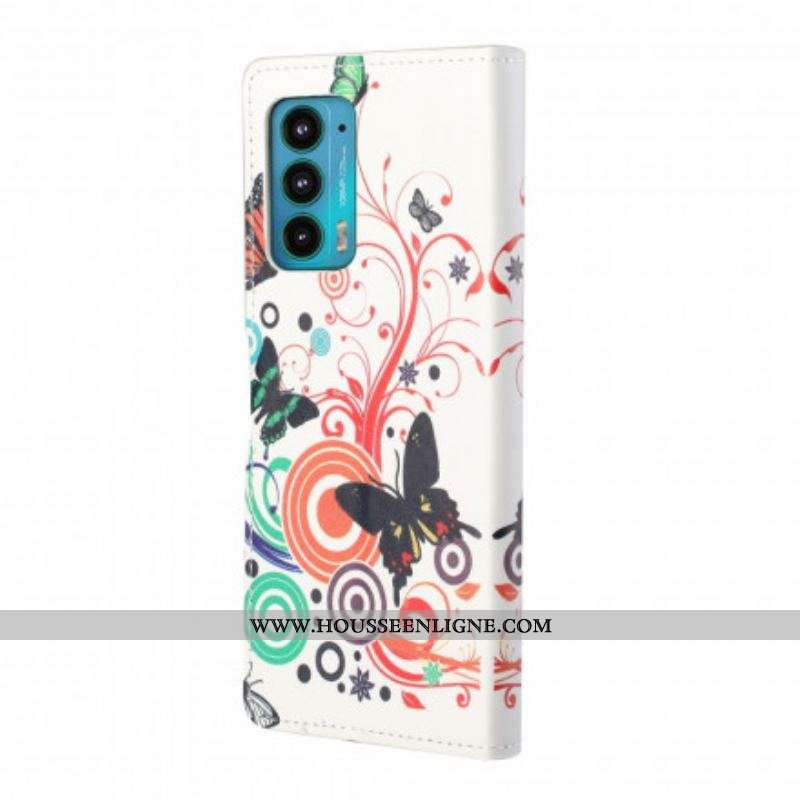 Housse Motorola Edge 20 Papillons et Fleurs