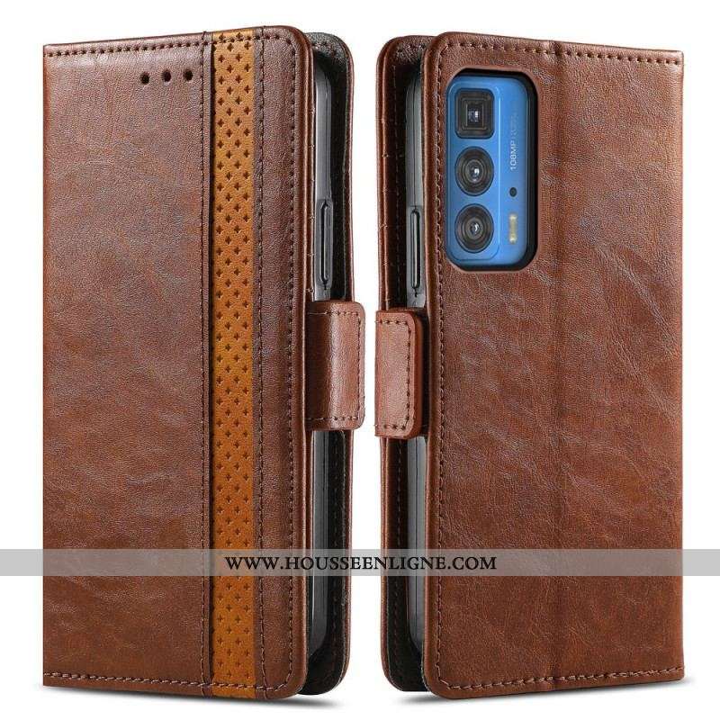 Housse Motorola Edge 20 Pro Bicolore Double Fermoir