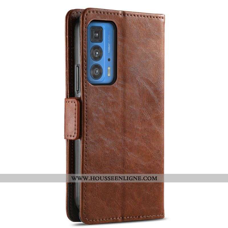 Housse Motorola Edge 20 Pro Bicolore Double Fermoir