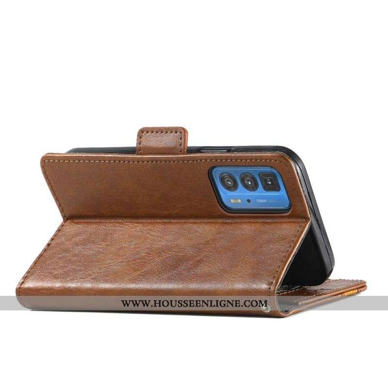 Housse Motorola Edge 20 Pro Bicolore Double Fermoir
