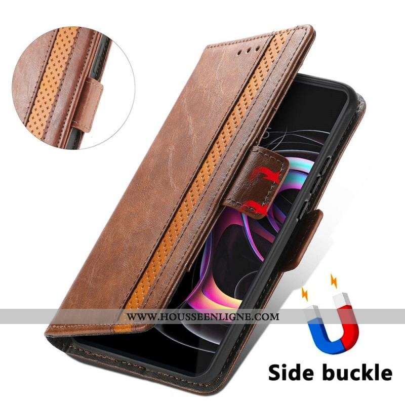 Housse Motorola Edge 20 Pro Bicolore Double Fermoir