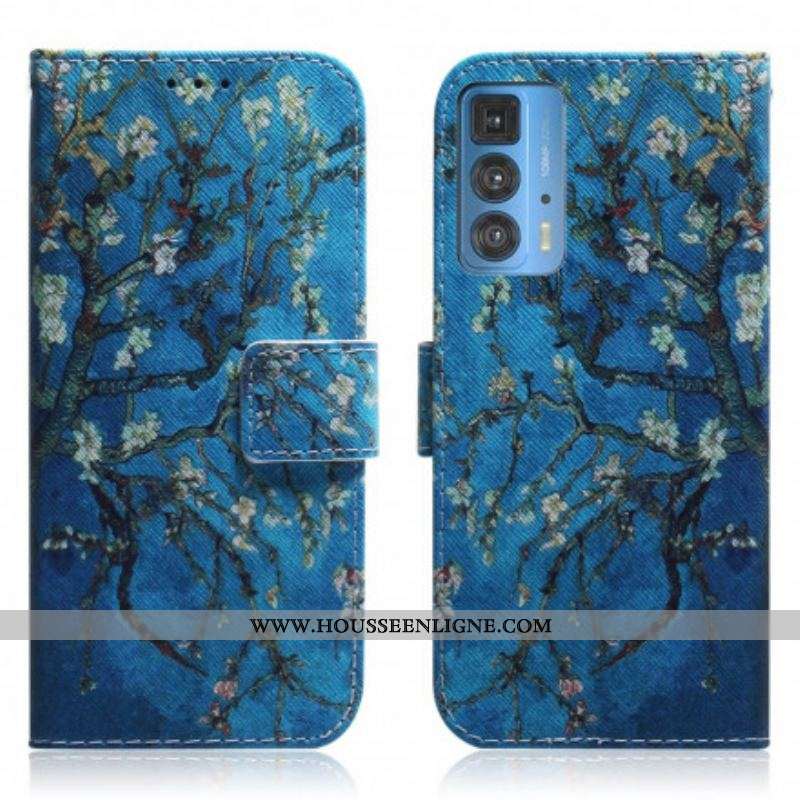 Housse Motorola Edge 20 Pro Branche d'Arbre Fleuri