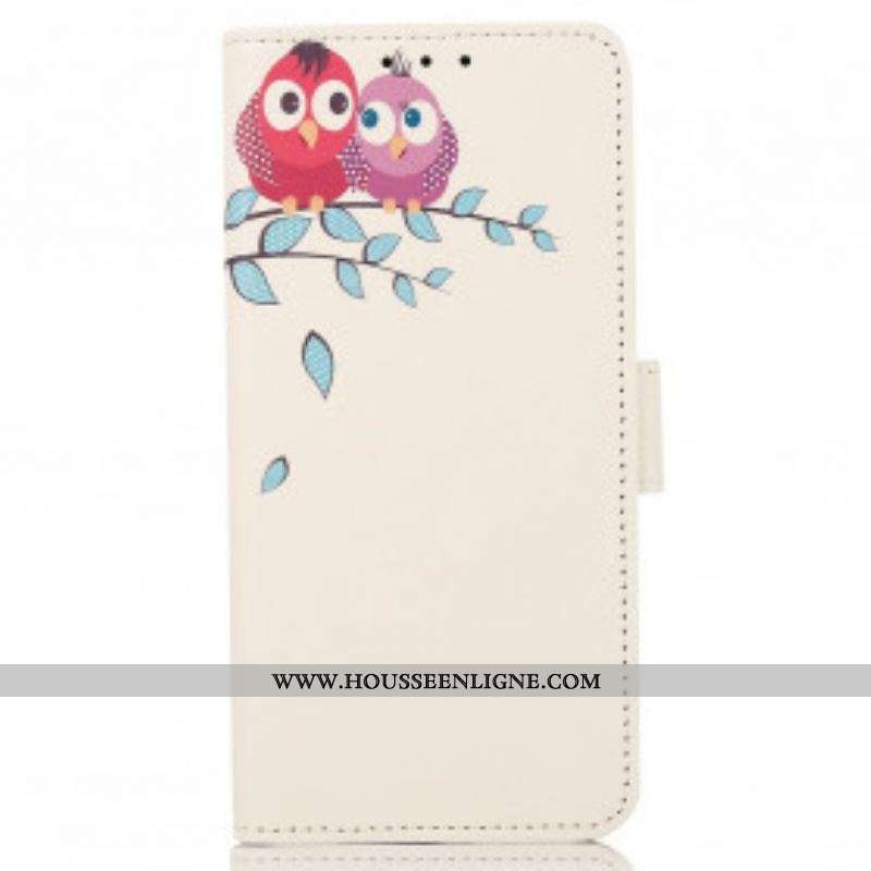 Housse Motorola Edge 20 Pro Couple De Hiboux Sur l'Arbre